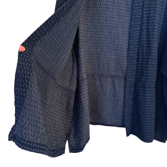 Pure Jill Indigo Open Front Kimono Jacket Women’s XL Blue Textured Cotton Blend - Picture 6 of 9